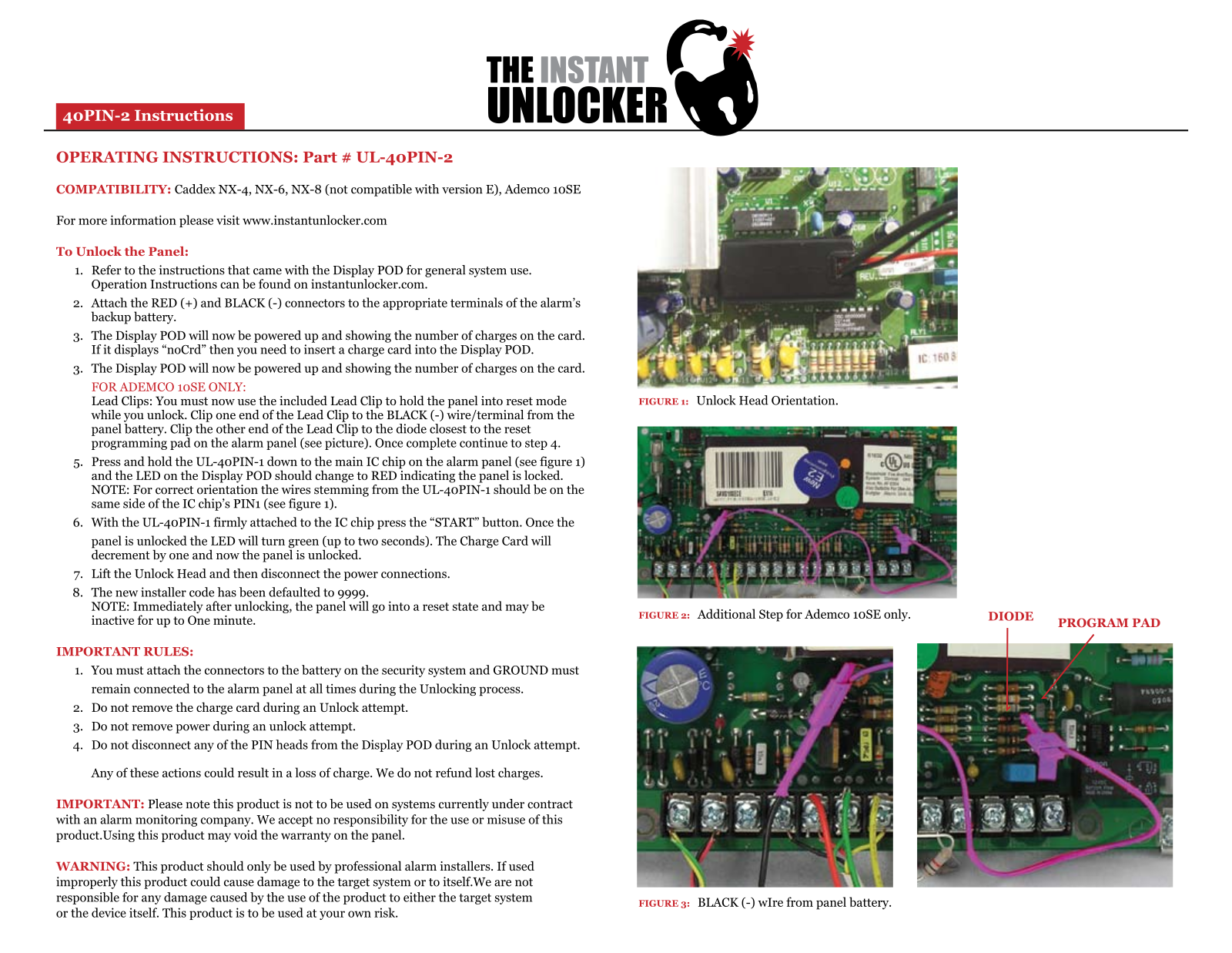 Linear UL-40PIN-2 User Manual