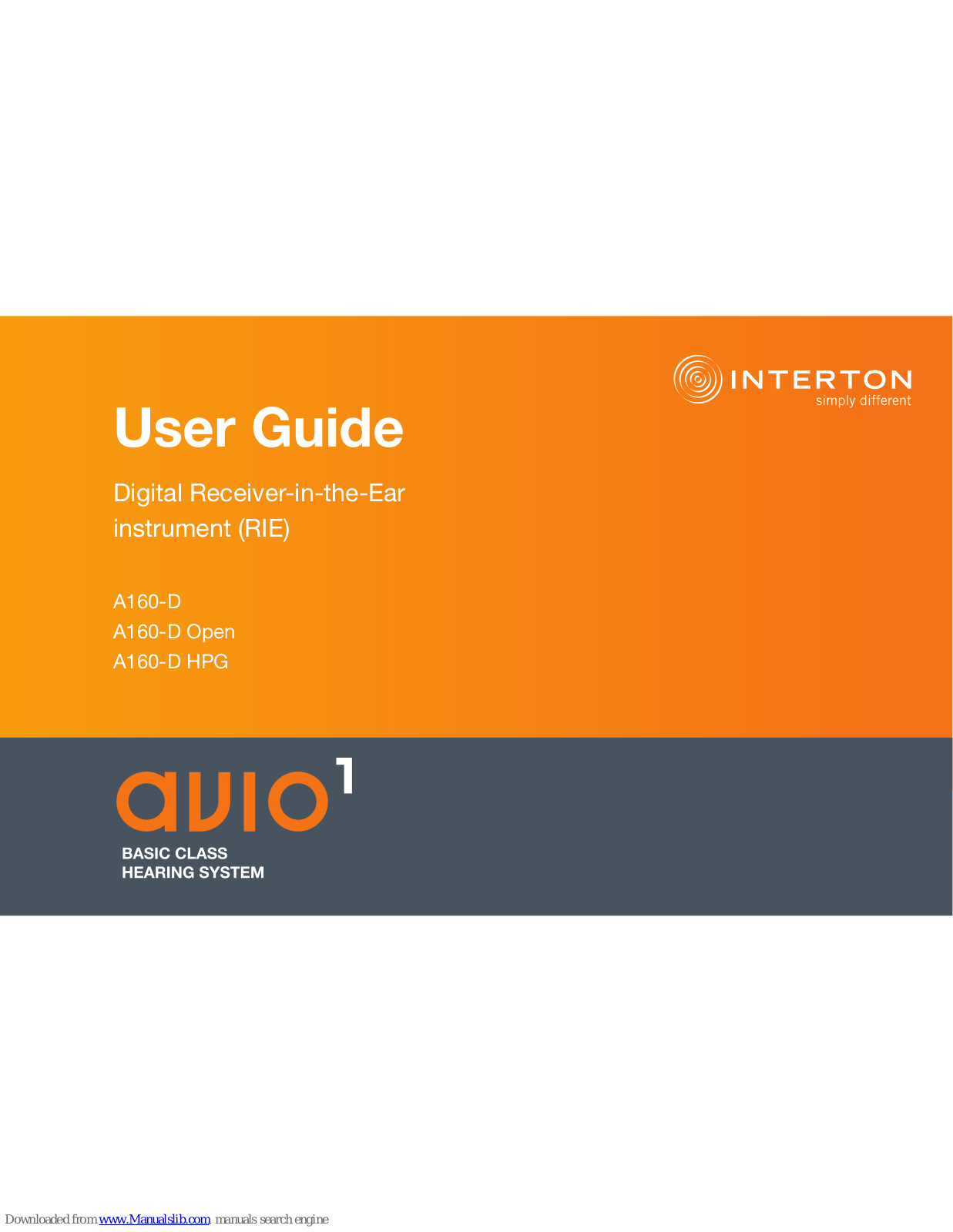 Interton A160-D HPG, A360-D, A360-D HPG, Scope S460-D, Scope S460-D HPG User Manual - ManualMachine.com