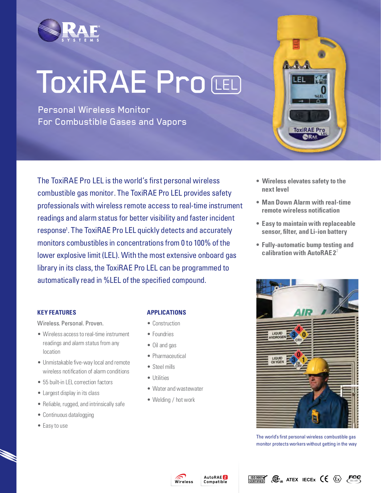 RAE Systems ToxiRAE Pro LEL Specifications