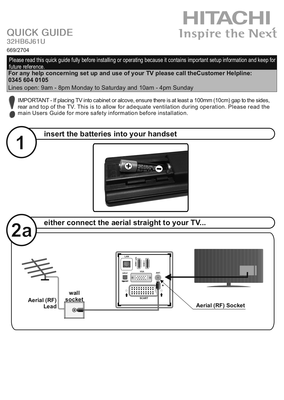 Hitachi 32HB4T61 Operating Instructions