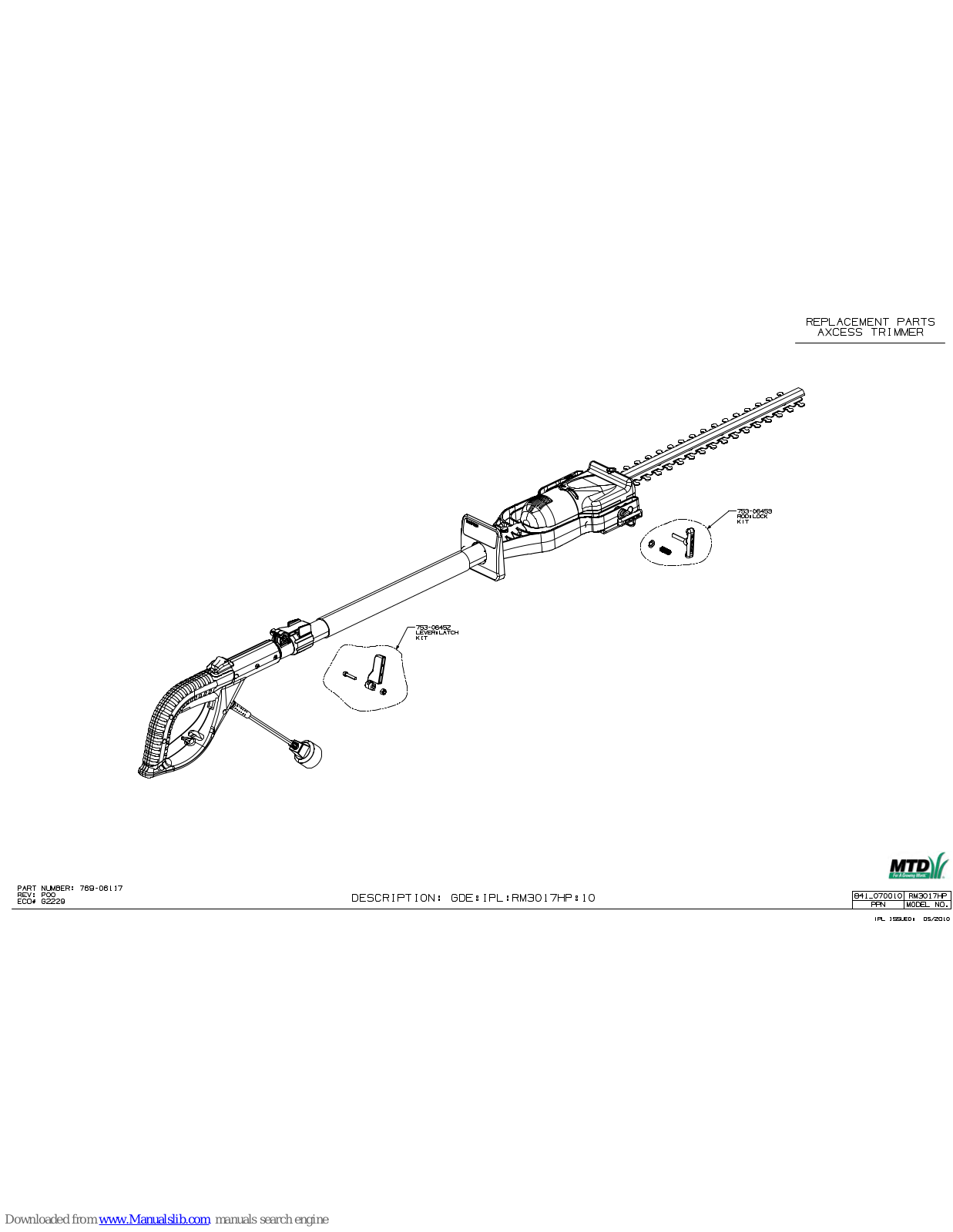 MTD RM3017HP Parts Manual