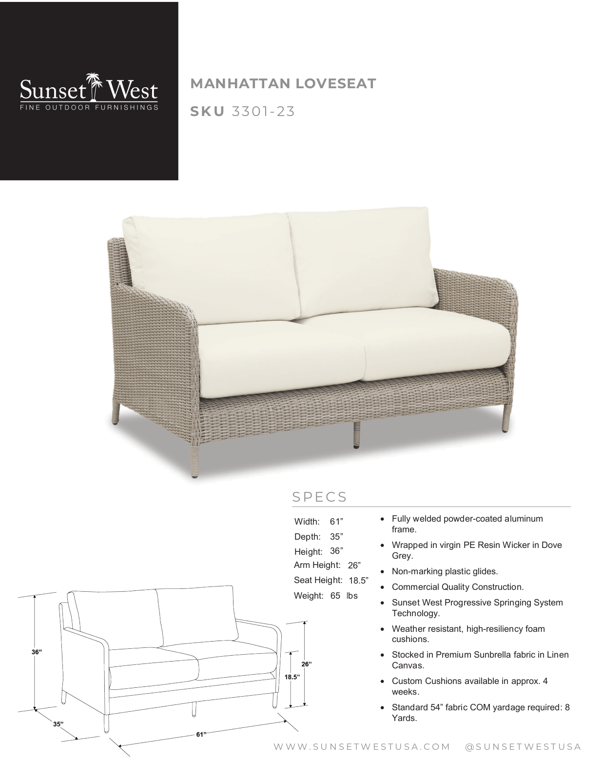 Sunset West XSW1519 Specifications - ManualMachine.com