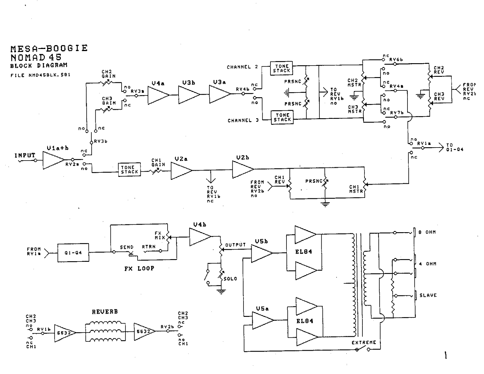 Mesa Boogie nomad45 schematic