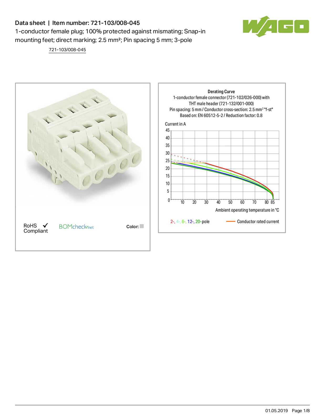 Wago 721-103/008-045 Data Sheet