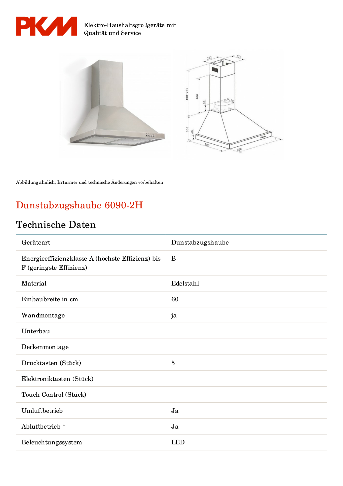 PKM 6090-2H User Manual