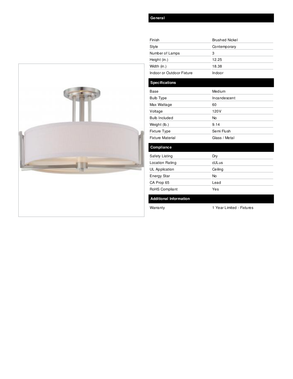 Greyleigh™ IVBX2734 Specifications - ManualMachine.com
