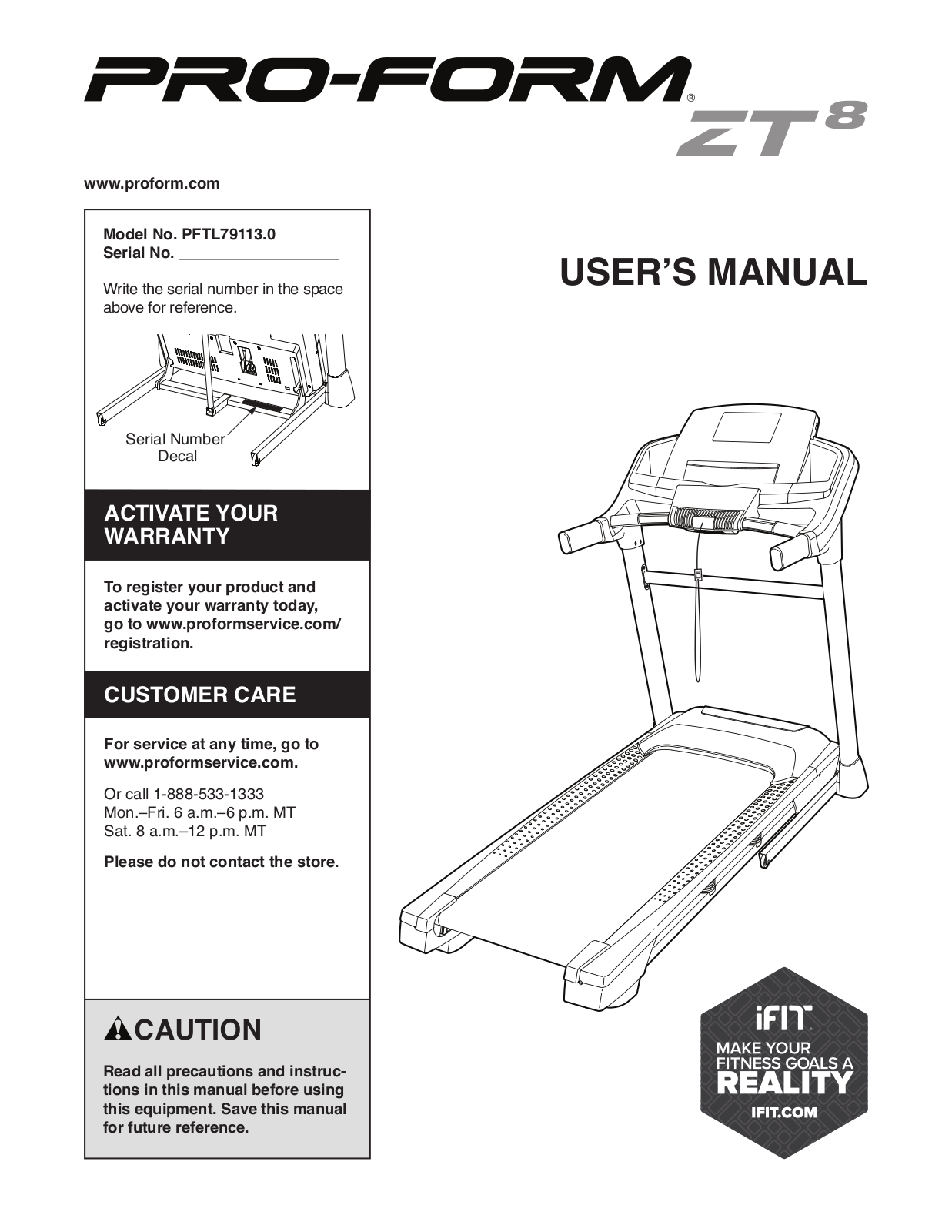 Pro-form PFTL79113.0 User Manual