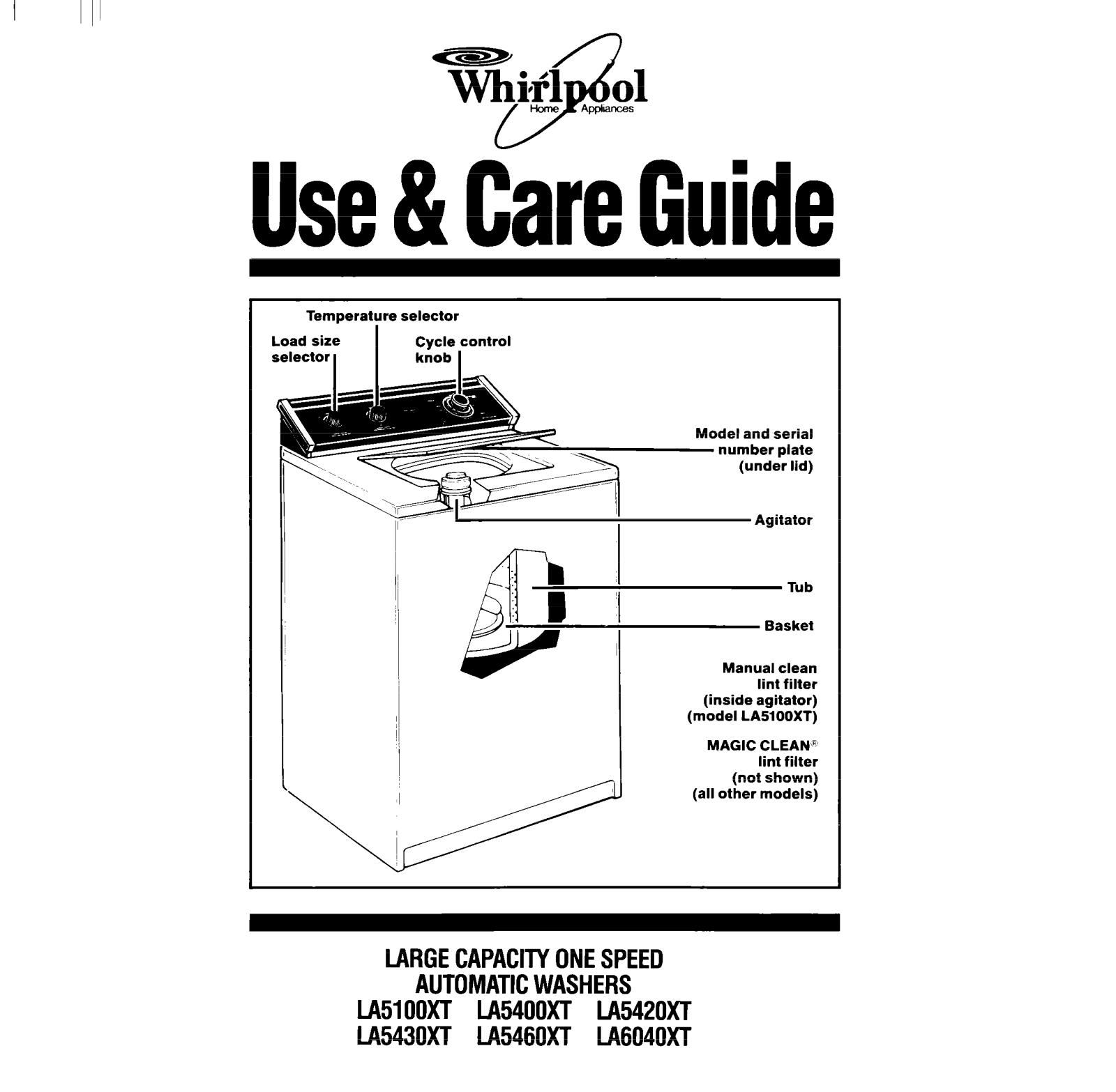 Whirlpool LA5430XT, LA5460XT, LA6040XT, LA5420XT User Manual - ManualMachine.com