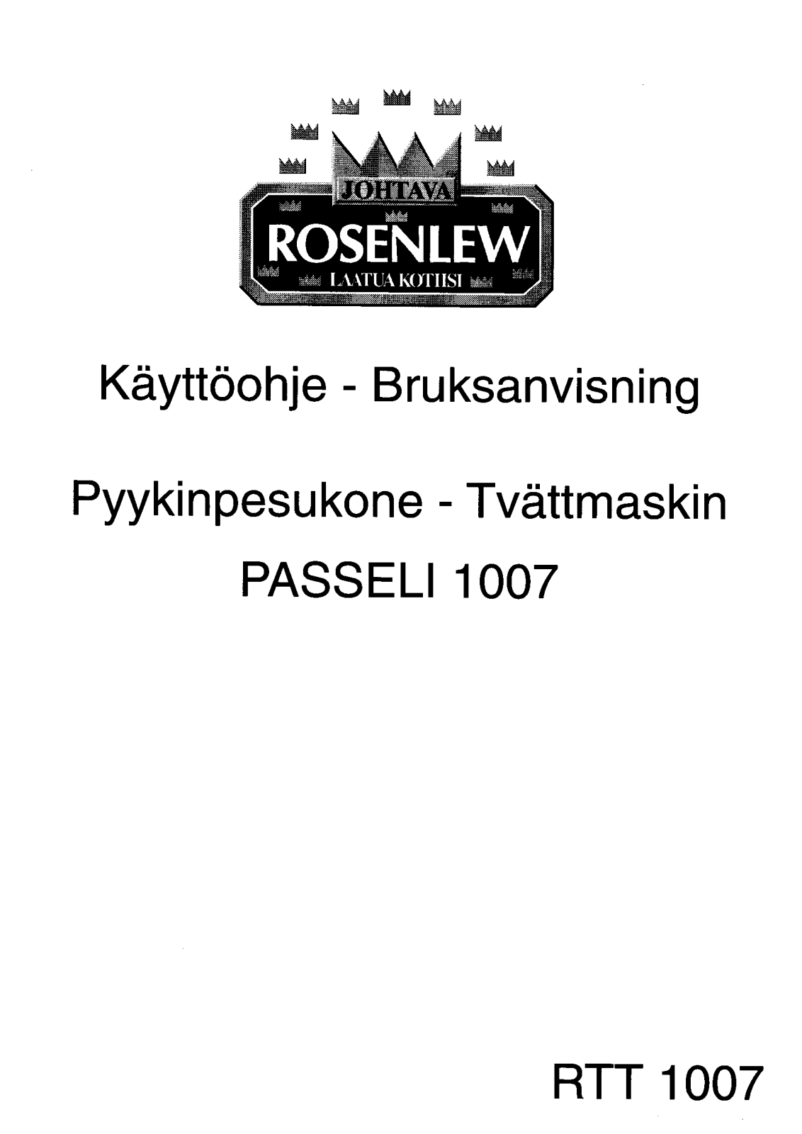 Rosenlew RTT1007 User Manual