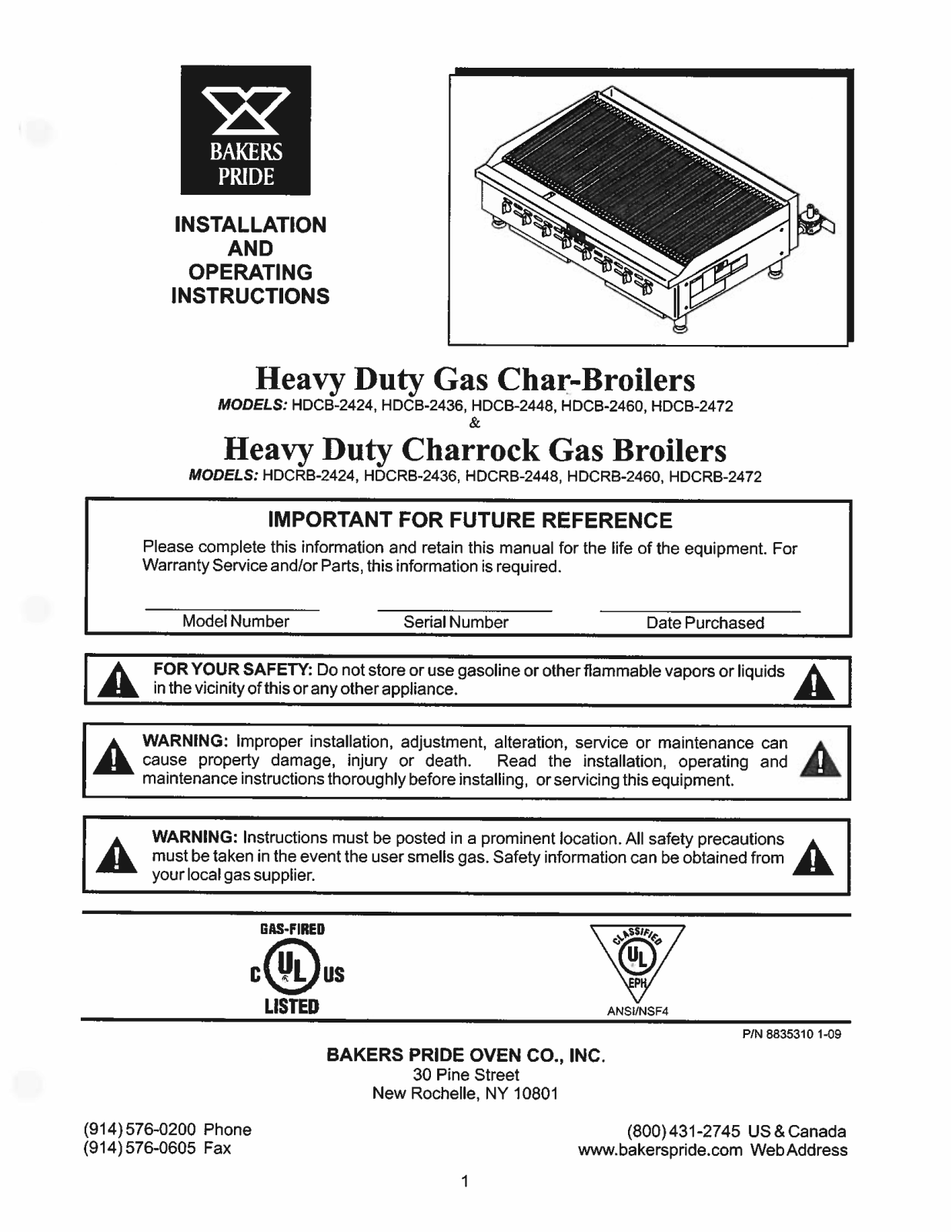 Bakers Pride HDCB-2448 User Manual