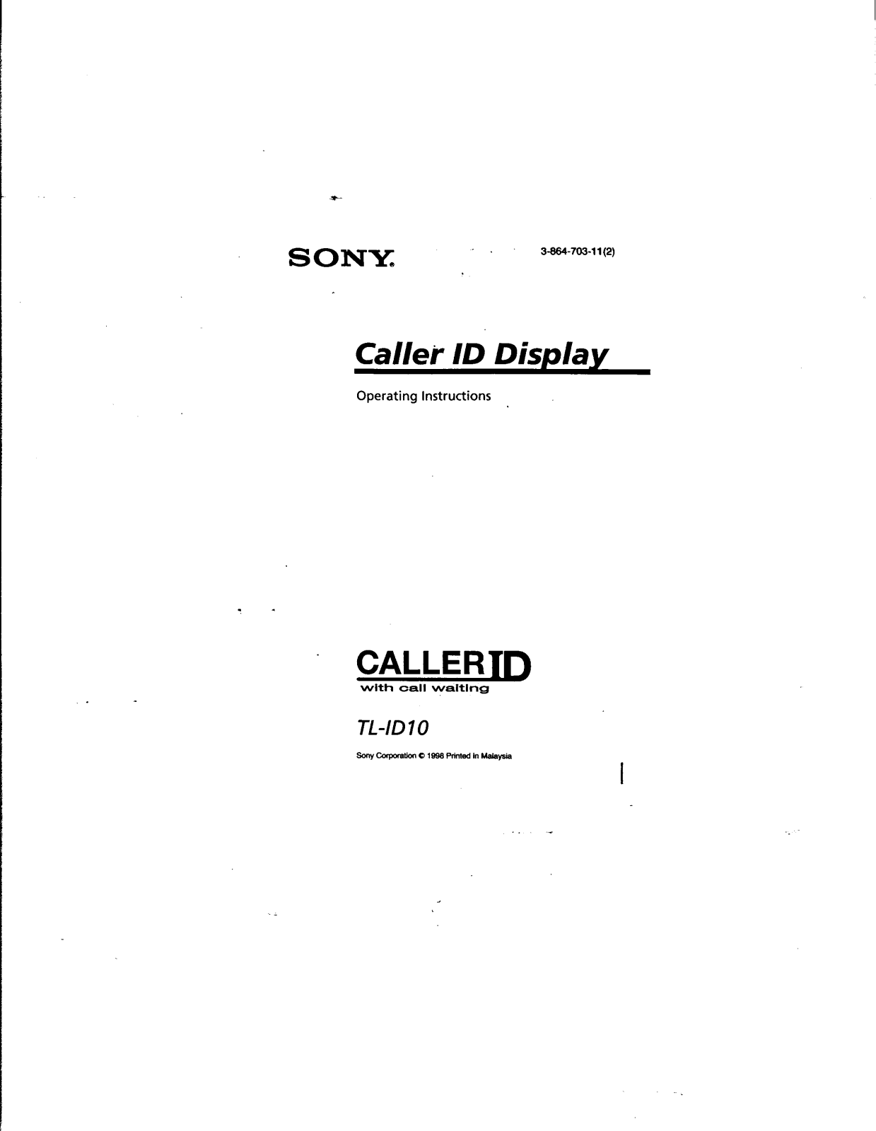 Sony TLID10 User Manual