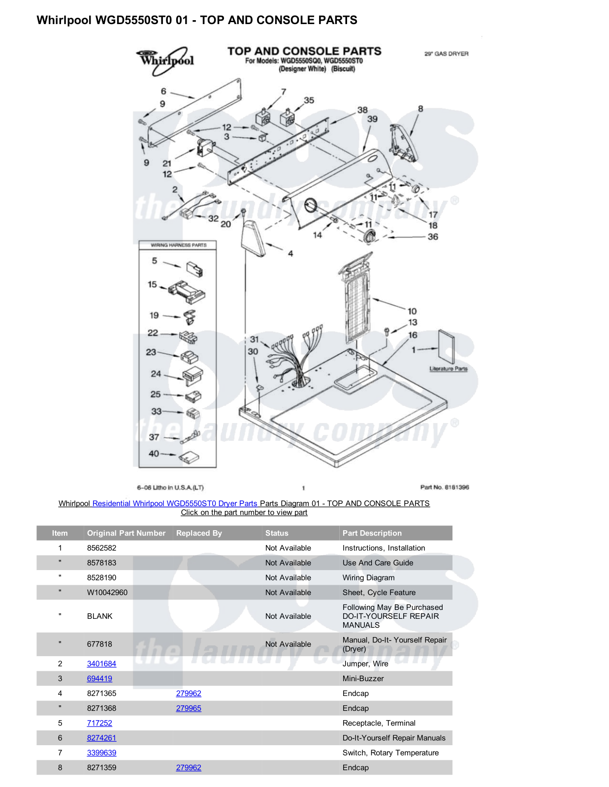 Whirlpool WGD5550ST0 Parts Diagram