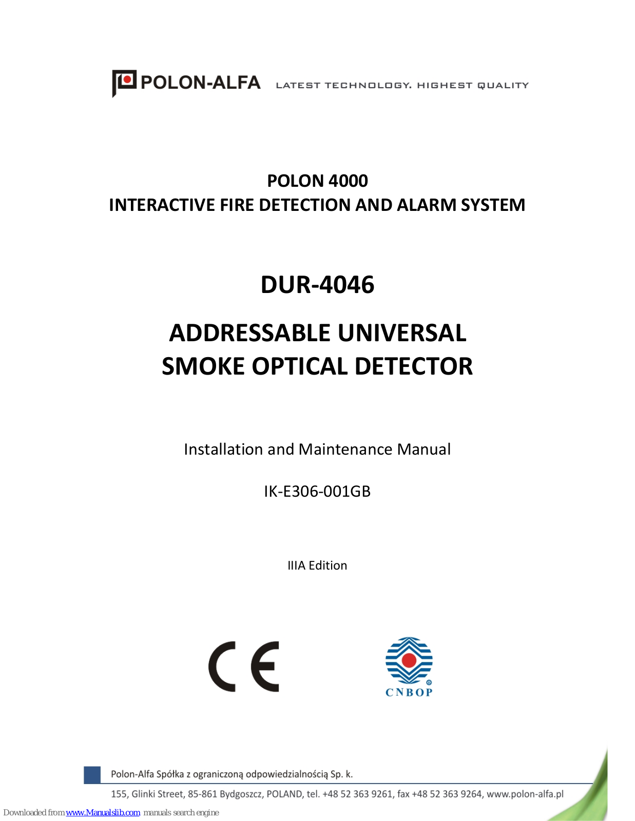 Polon-Alfa DUR‐4046 Installation And Maintenance Manual