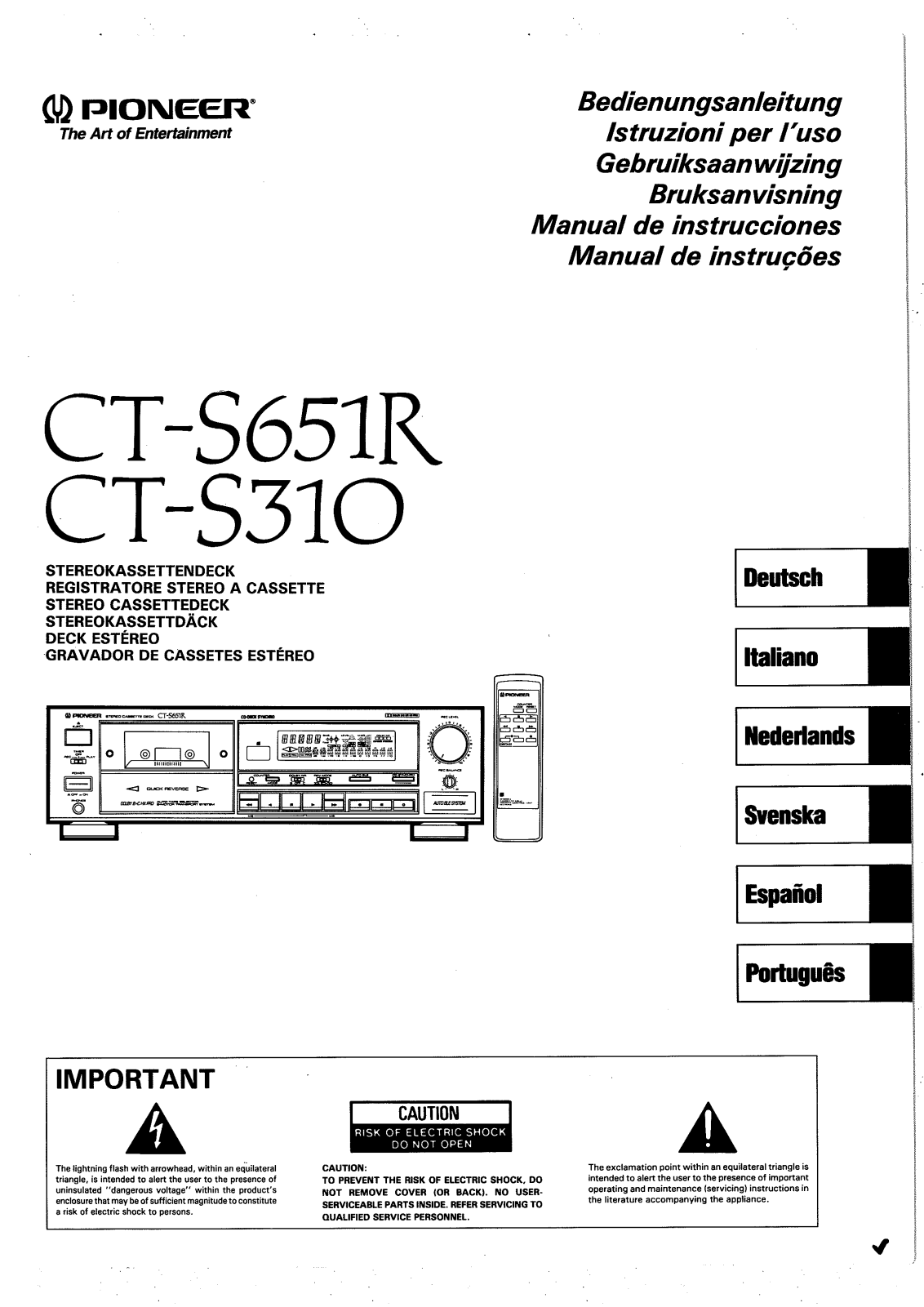 Pioneer CT-S310, CT-S651R Manual