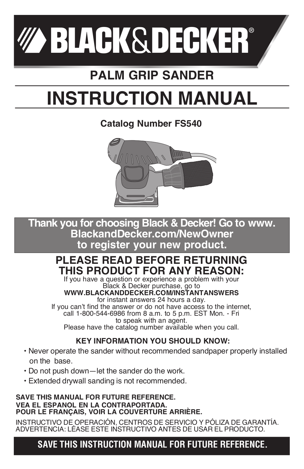 Black & Decker FS540 User Manual