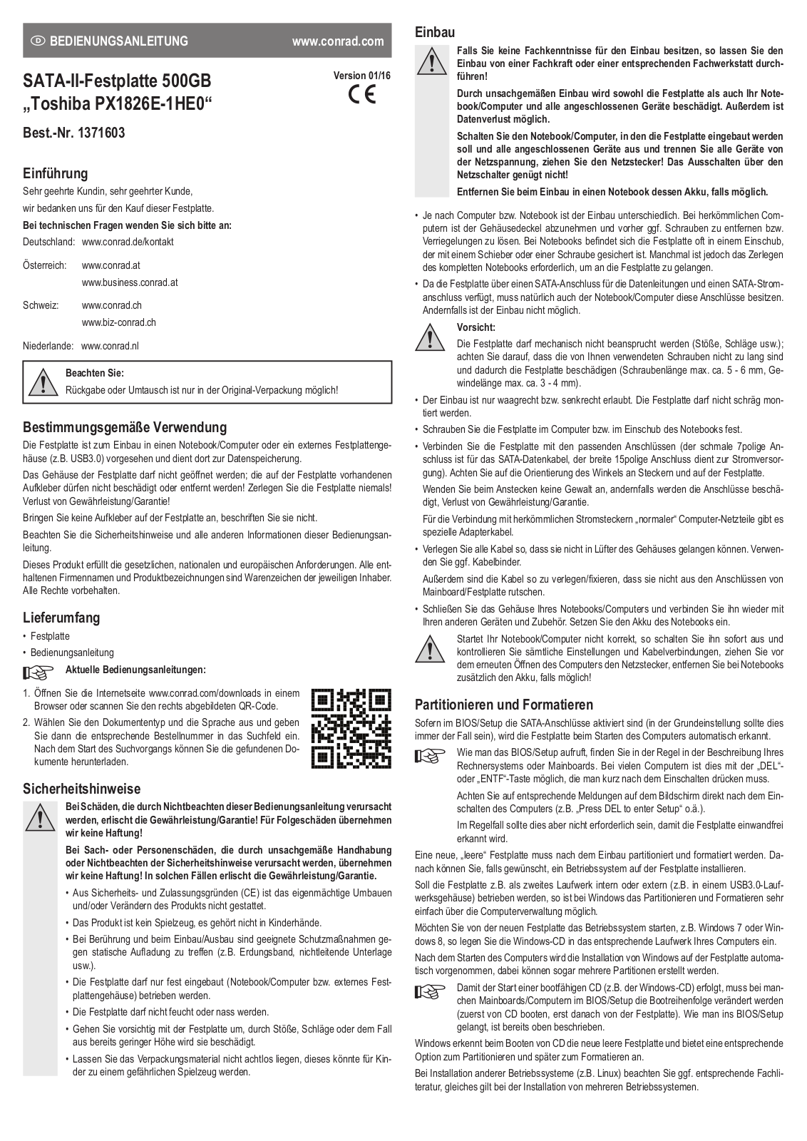 Toshiba PX1826E-1HE0 Operation Manual