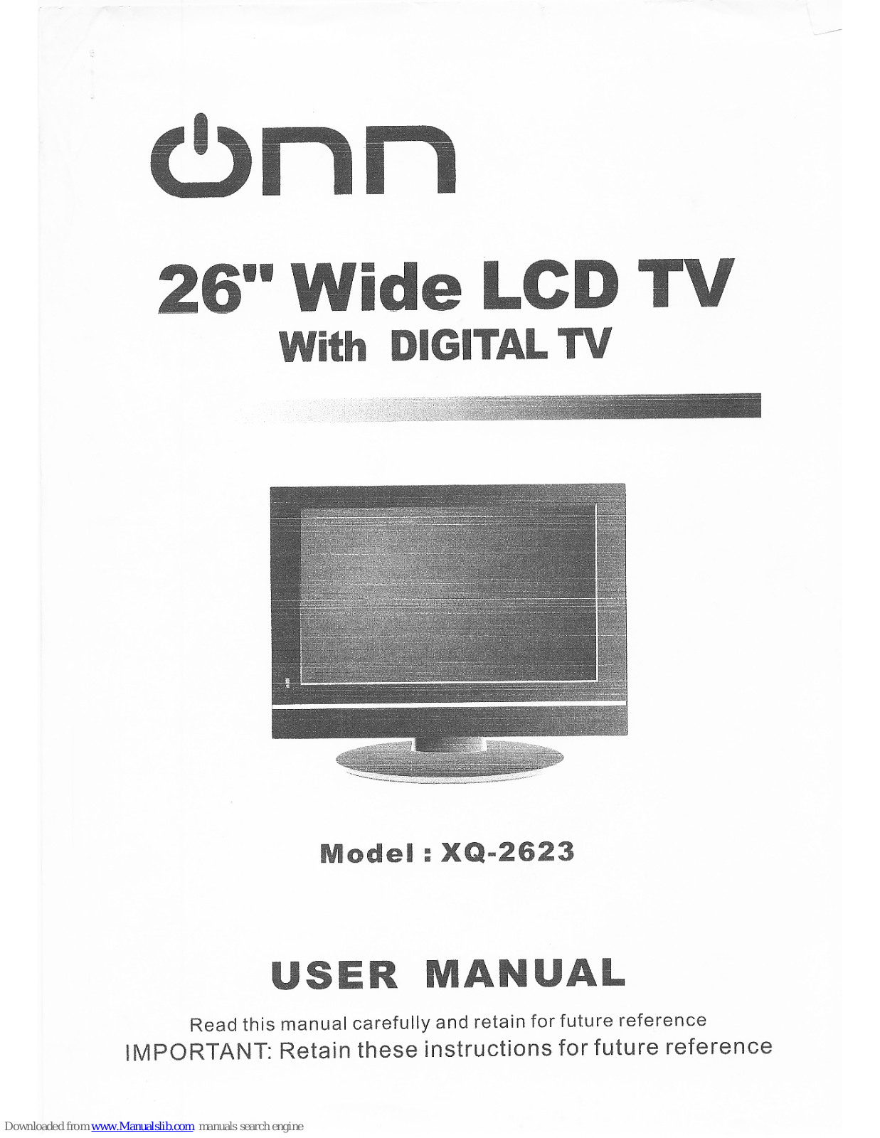 Onn XQ-2623 User Manual