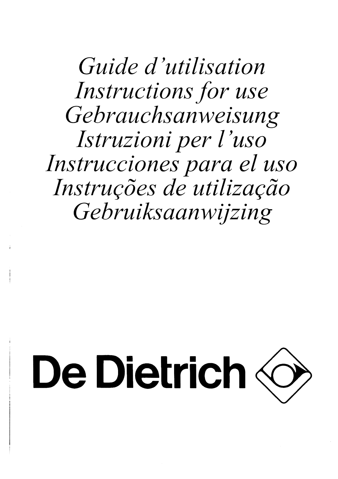 De dietrich HN9971E1, HM9971E1 User Manual