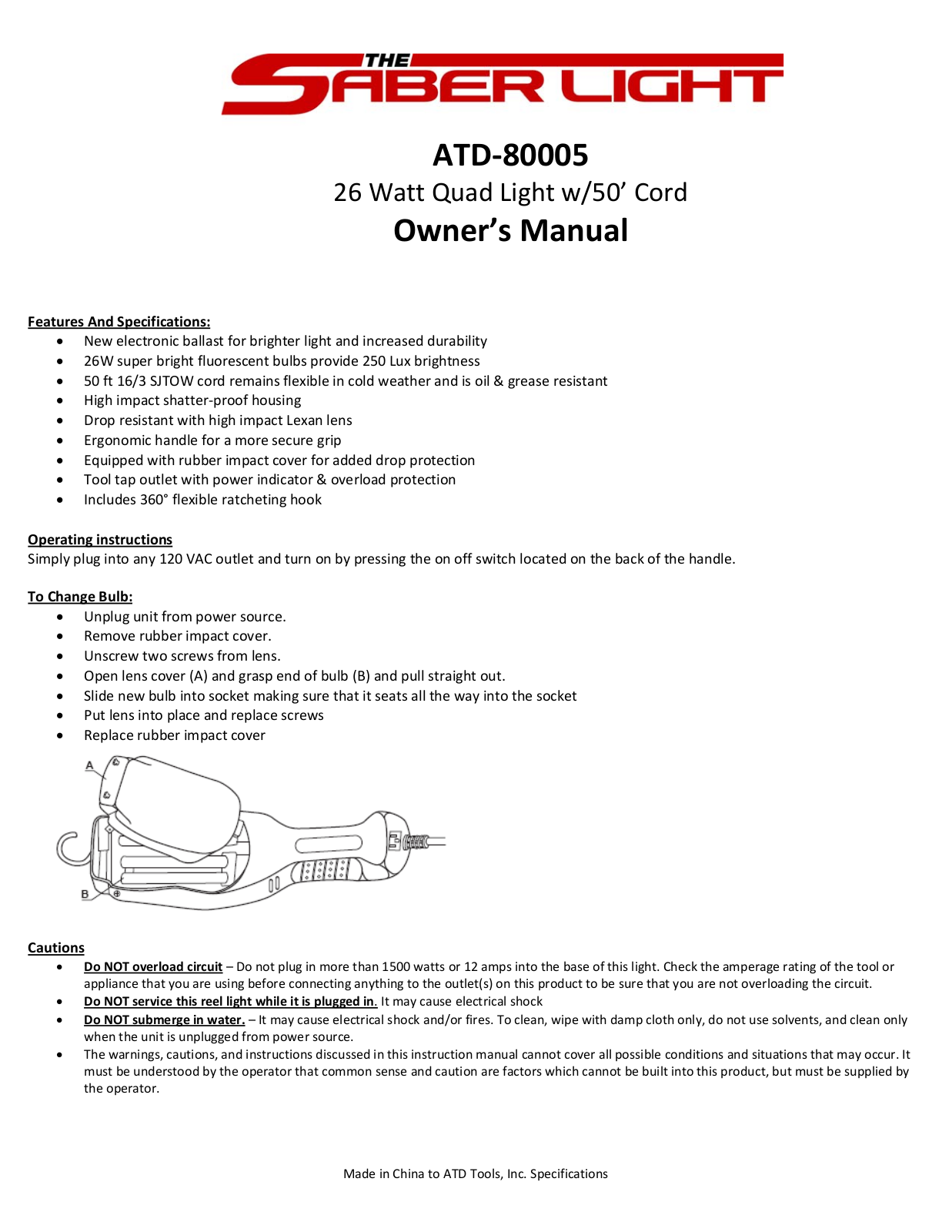 ATD Tools ATD-80005 User Manual