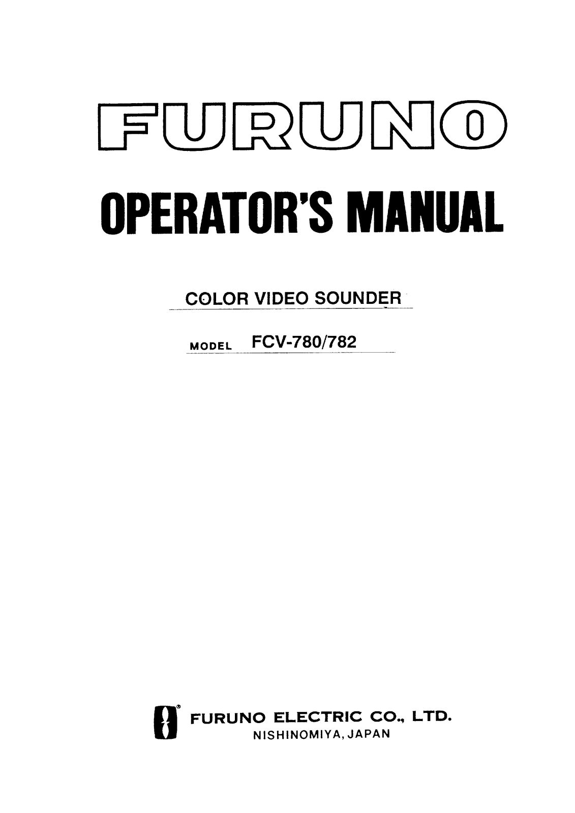 Furuno FCV-780, FCV-782 User Manual