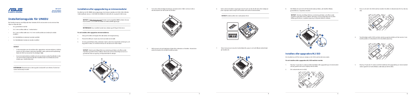 Asus UN65U Installation Guide