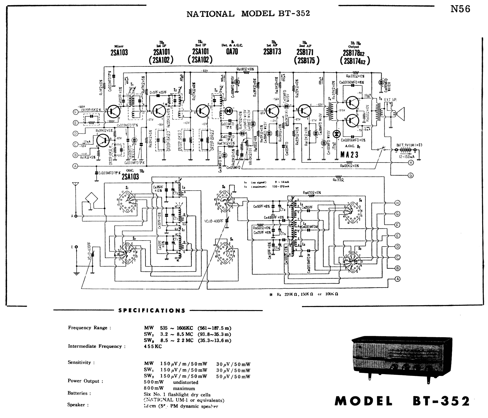 NATIONAL BT-352 SCHEMATIC