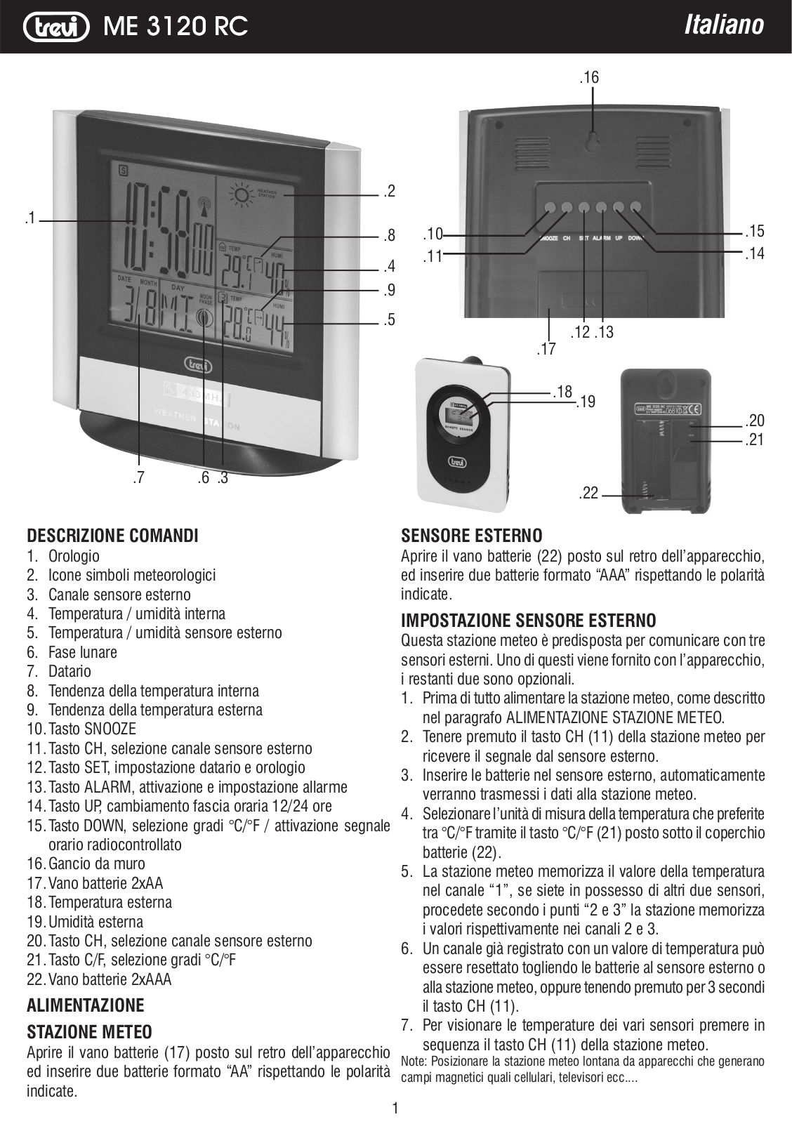 Trevi ME 3120 RC User Manual