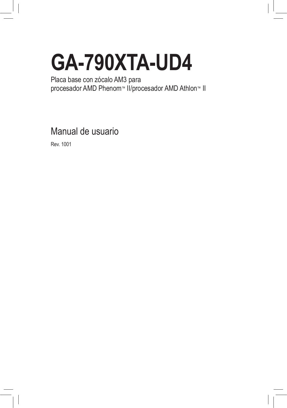 Gigabyte GA-790XTA-UD4 User Manual