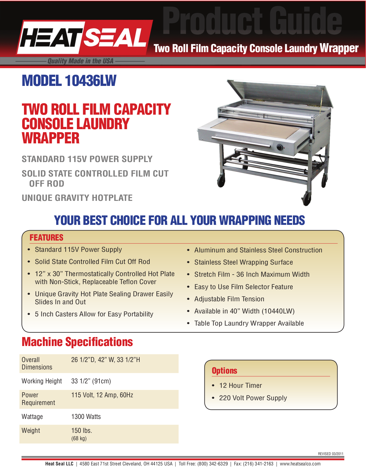 Heat Seal 10436LW User Manual