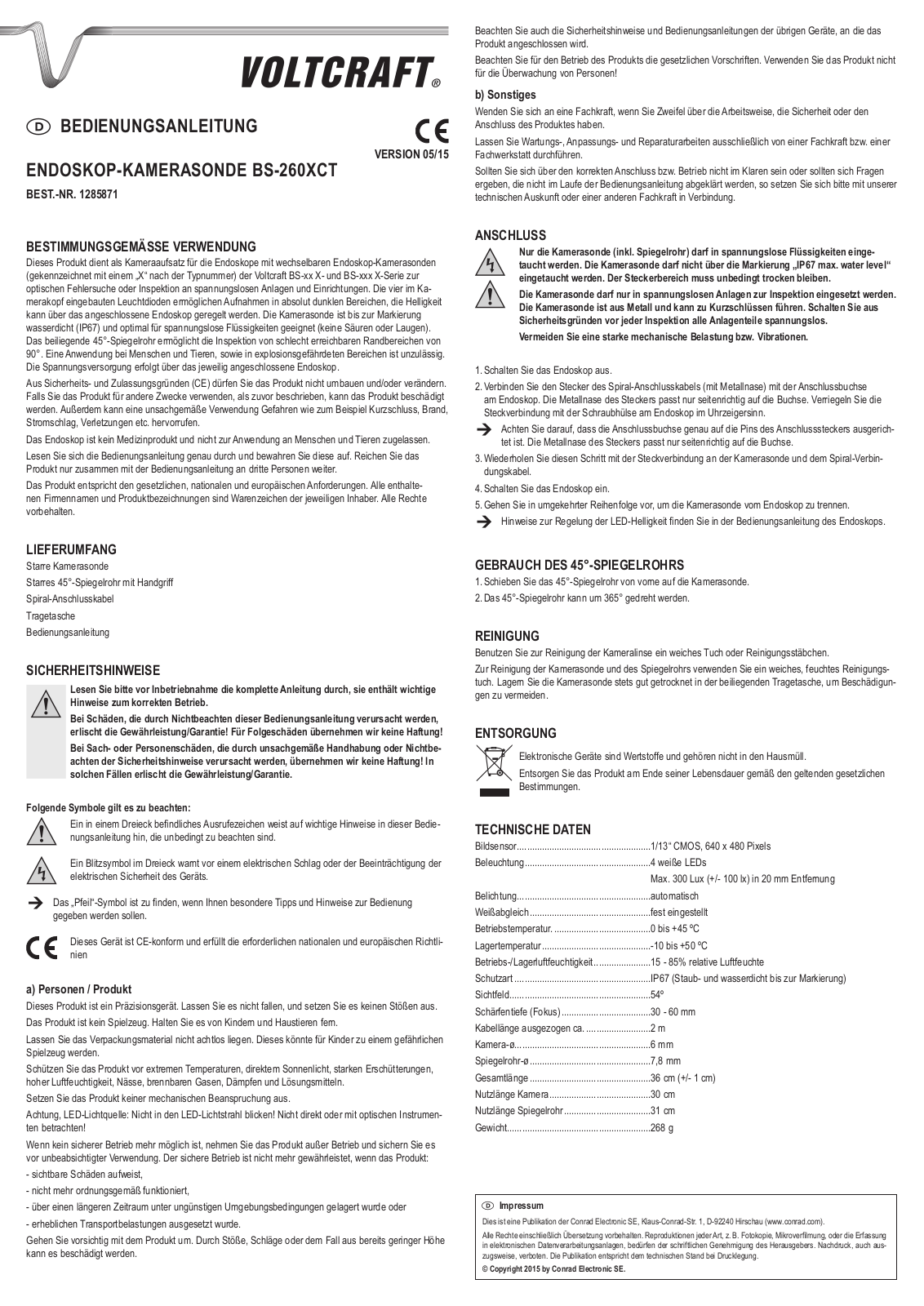 VOLTCRAFT BS-260XCT User guide