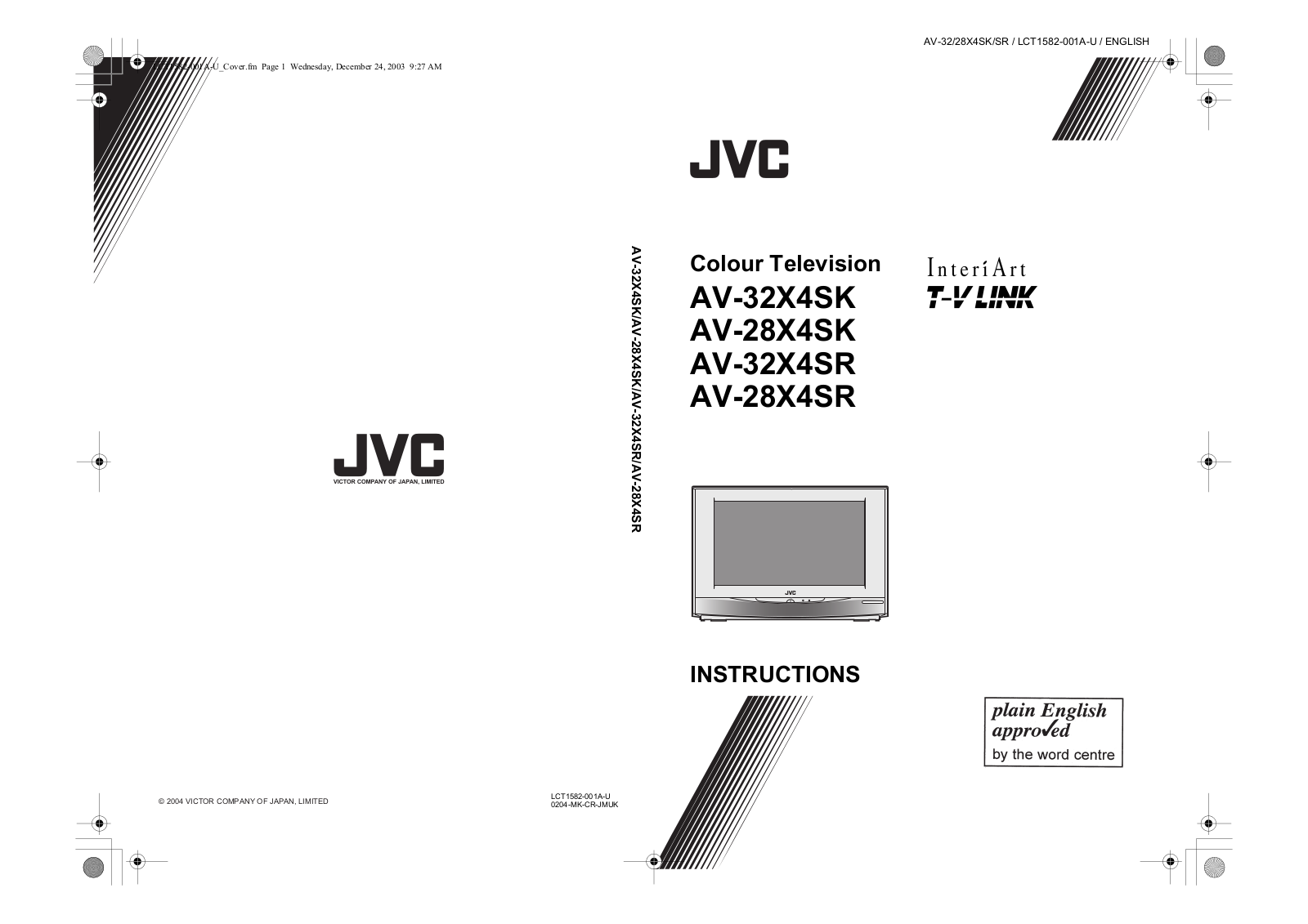 JVC AV-32X4SK, AV-28X4SR, AV-32X4SR, AV-28X4SK User Manual