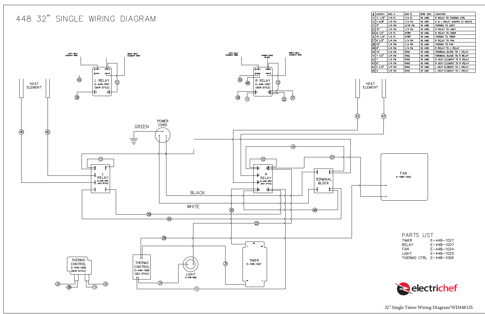 Electri Chef 4400EC448CBS32, 4400EC448TTS32, 4400EC448PBS32, 4400EC448IS32, 4400EC448IMS32 Diagram