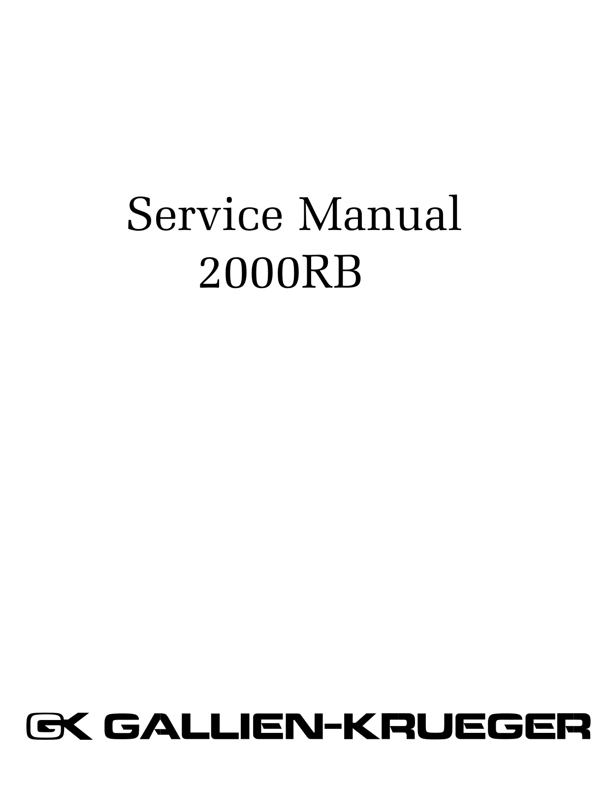 Sony 2000RB Service Manual