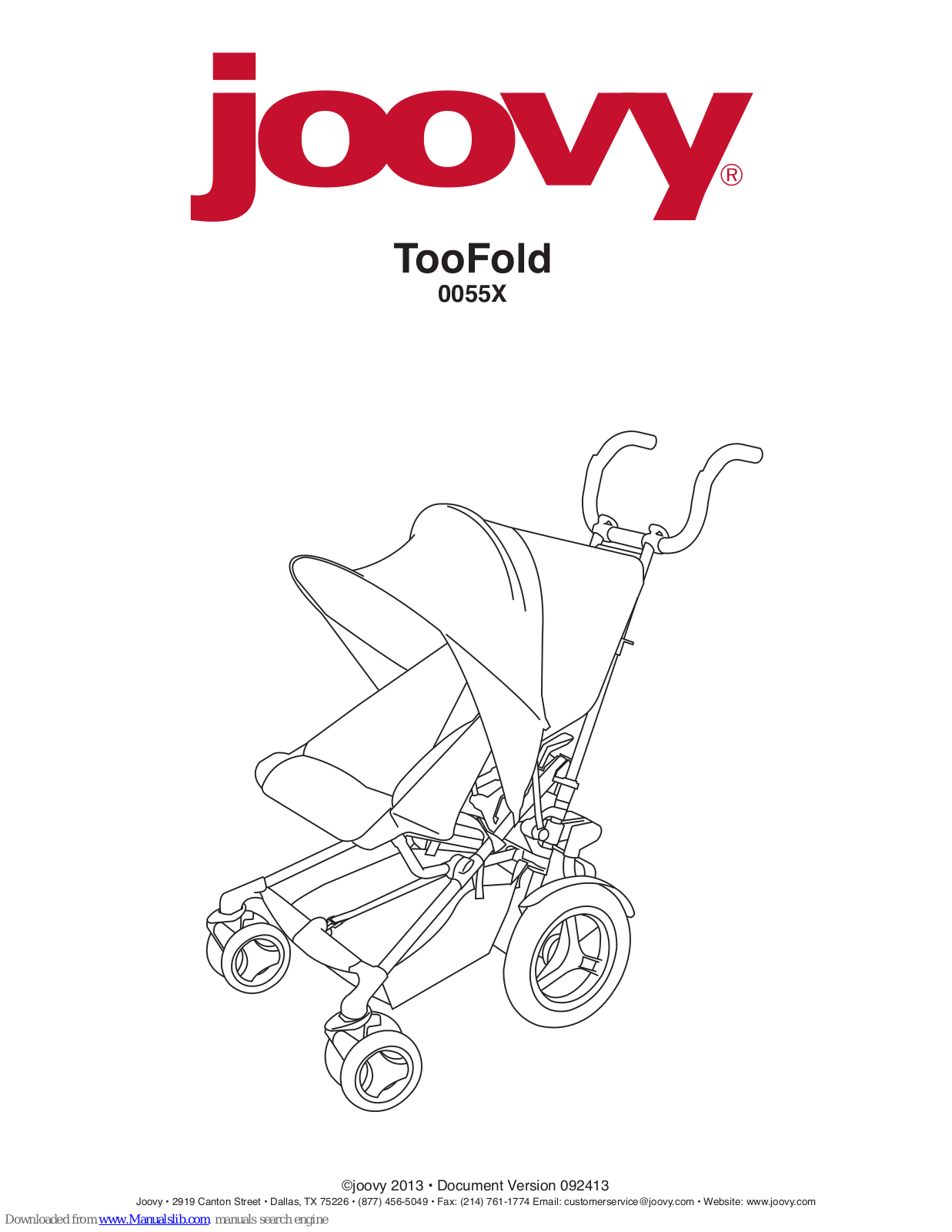 Joovy TooFold 0055X Instruction Manual