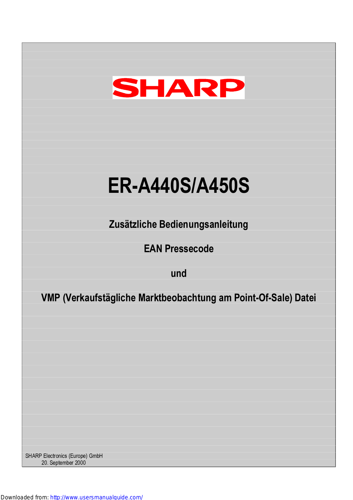 SHARP ER-A440S/A450S User Manual