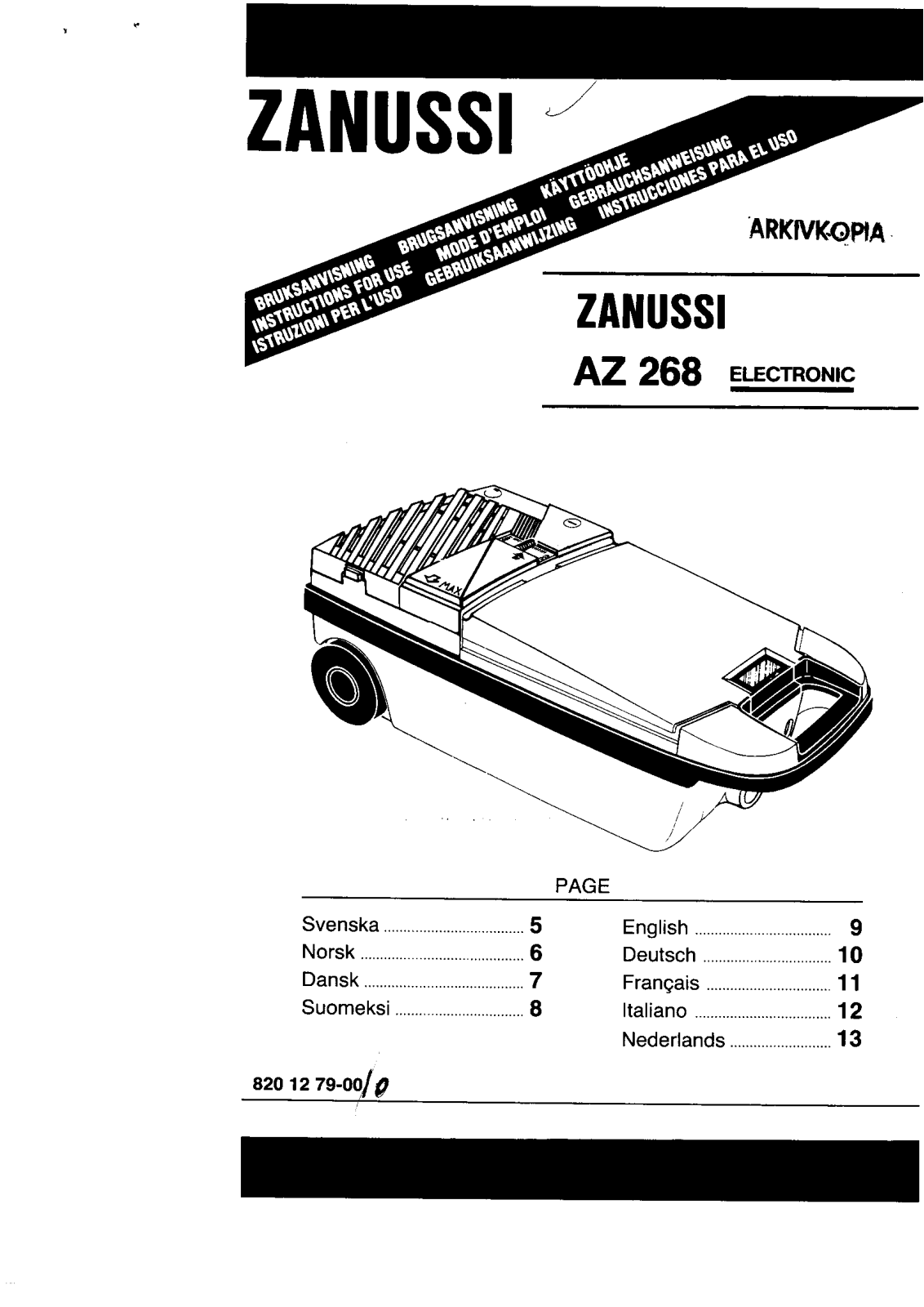 Zanussi AZ268 User Manual