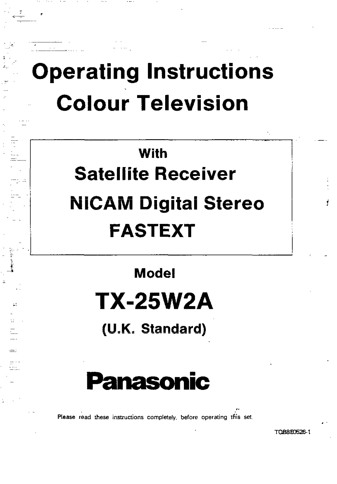 Panasonic TX-25W2A User Manual