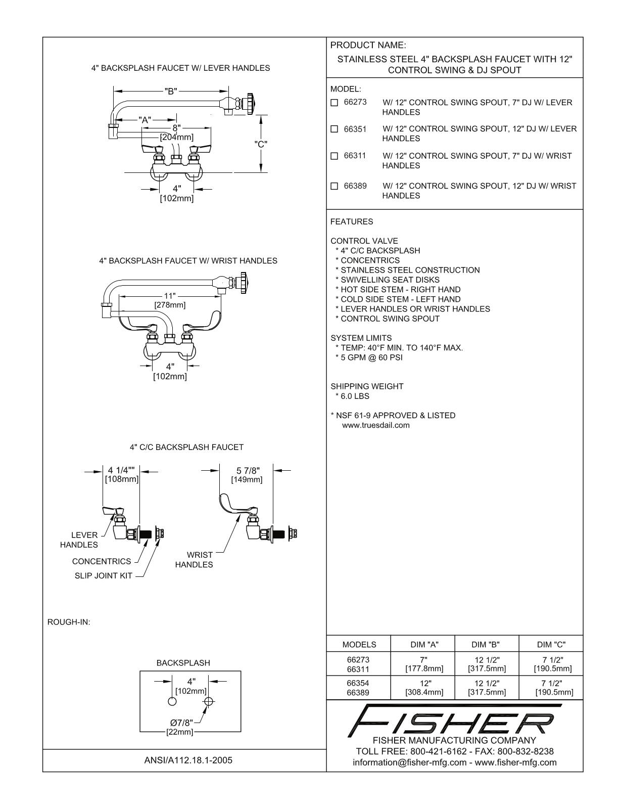 Fisher Manufacturing 66311 User Manual