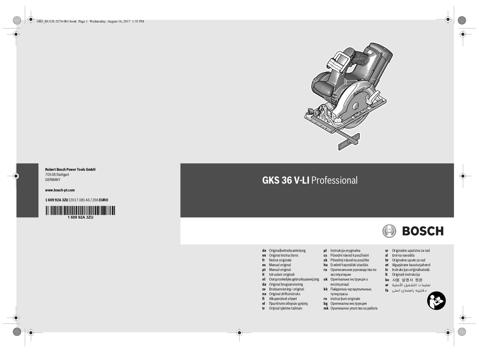 Bosch GKS 36 V-LI User Manual