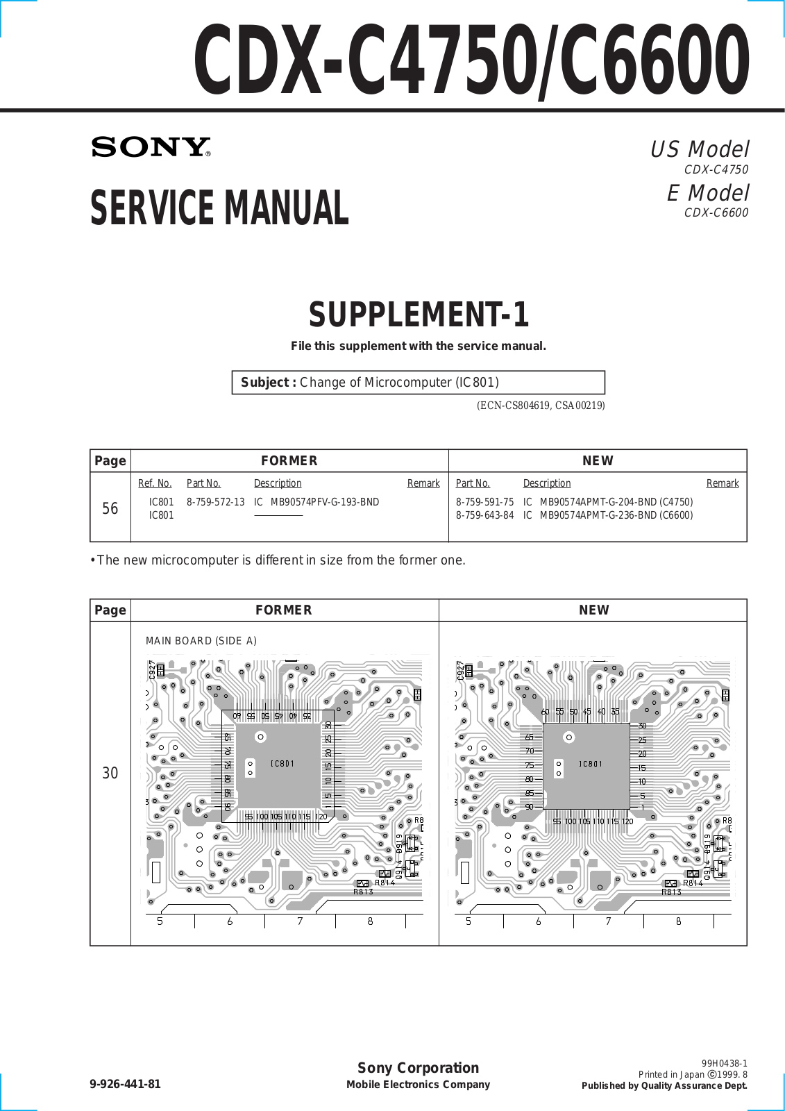 Sony CDX-C4750, CDX-C6600 Service Manual