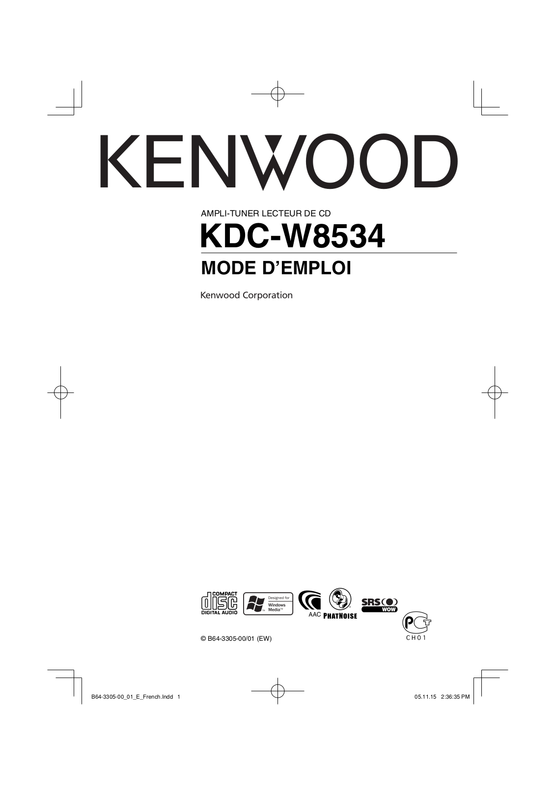 KENWOOD KDC-W8534 User Manual