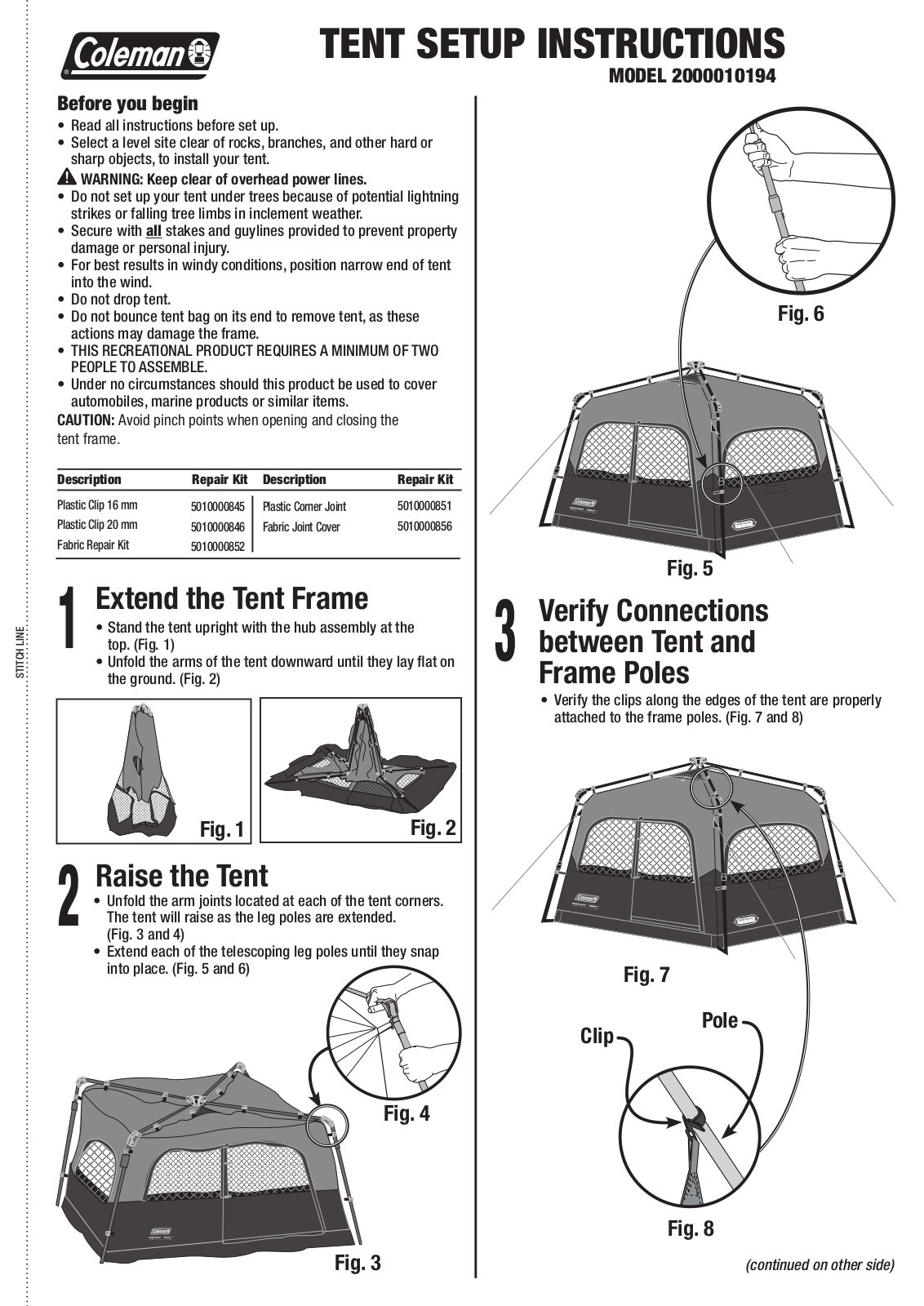 Coleman 2000010194 User Manual