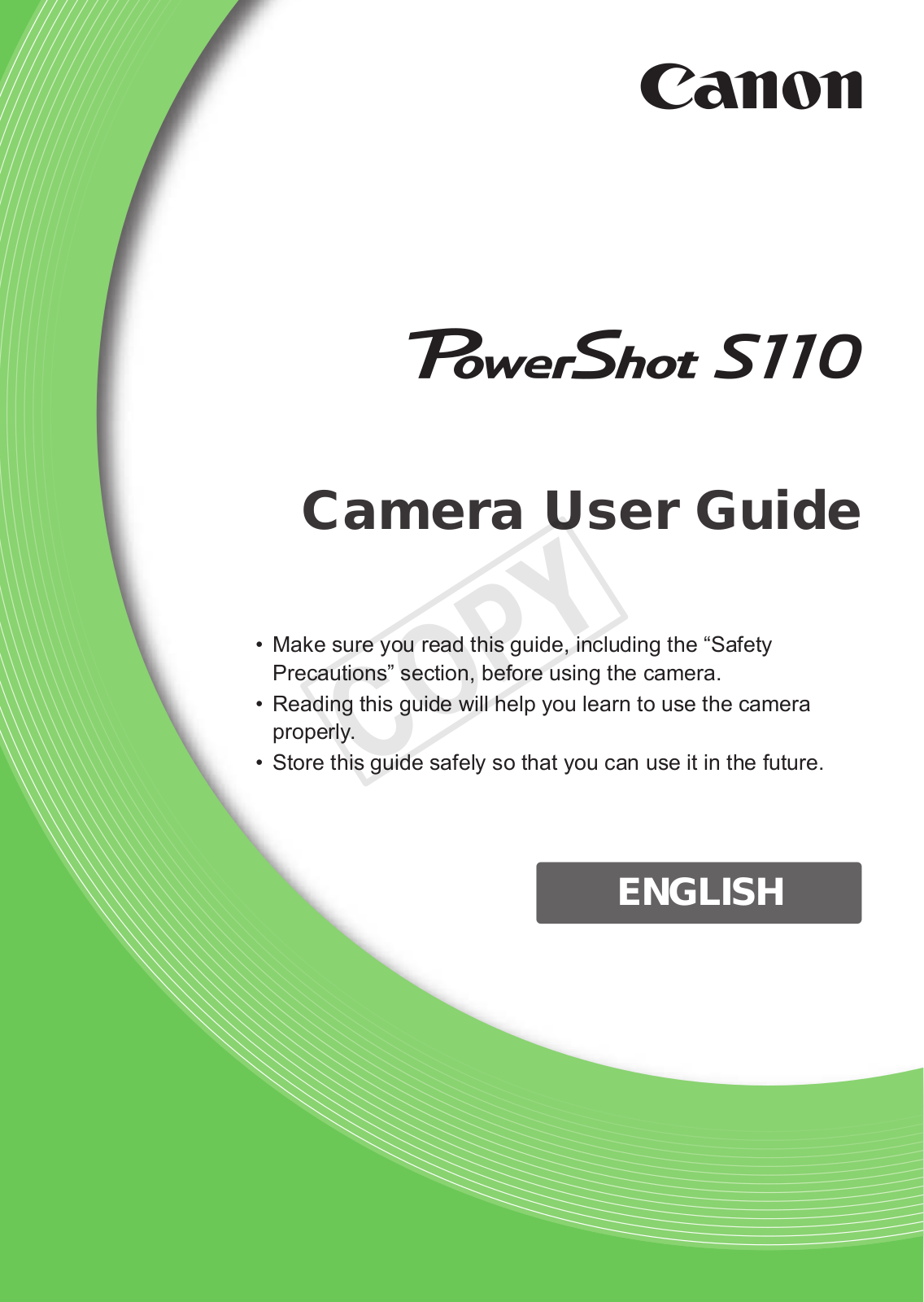 Canon PowerShot SX110 IS User Guide