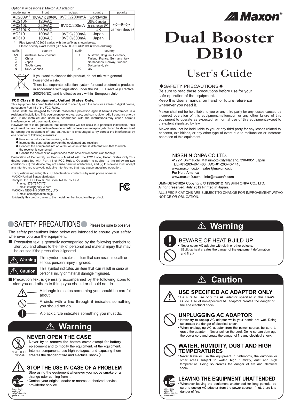 Maxon DB10 User Guide