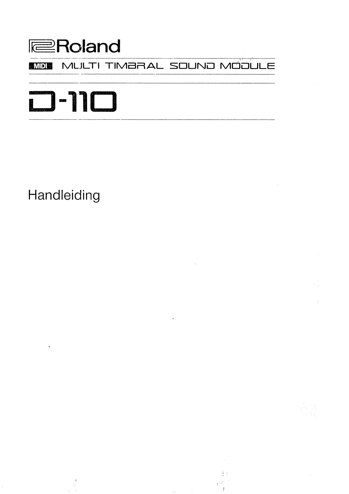 Roland D-110 User Manual