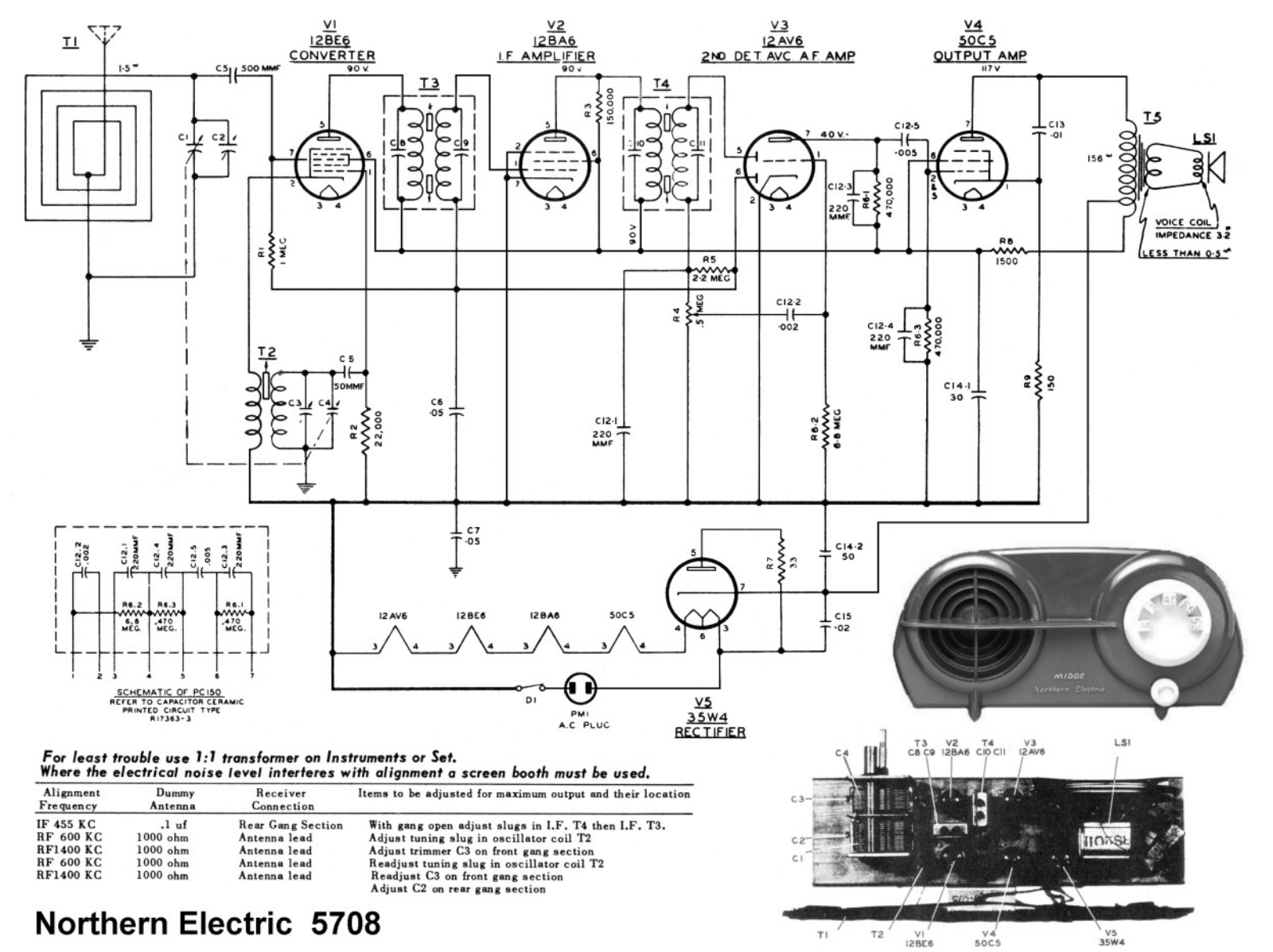 Northern Electric 5708 schematic