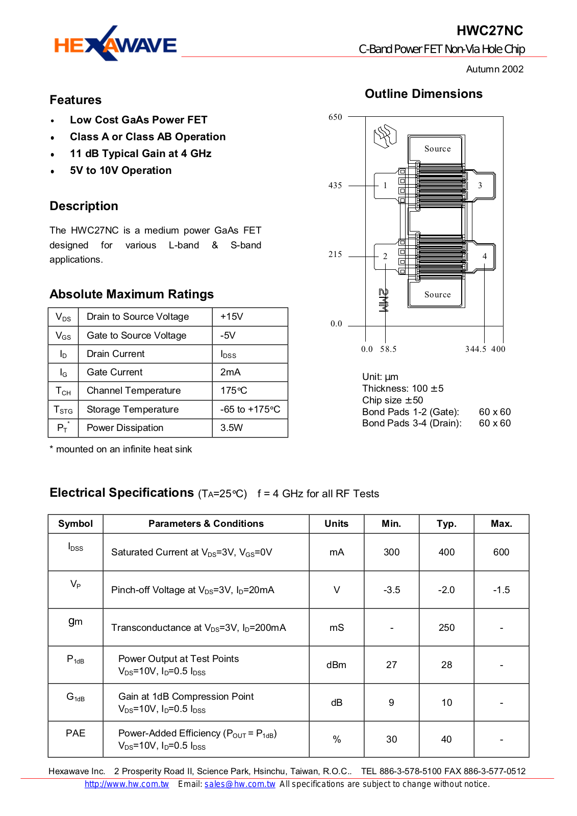 HWTW HWC27NC Datasheet