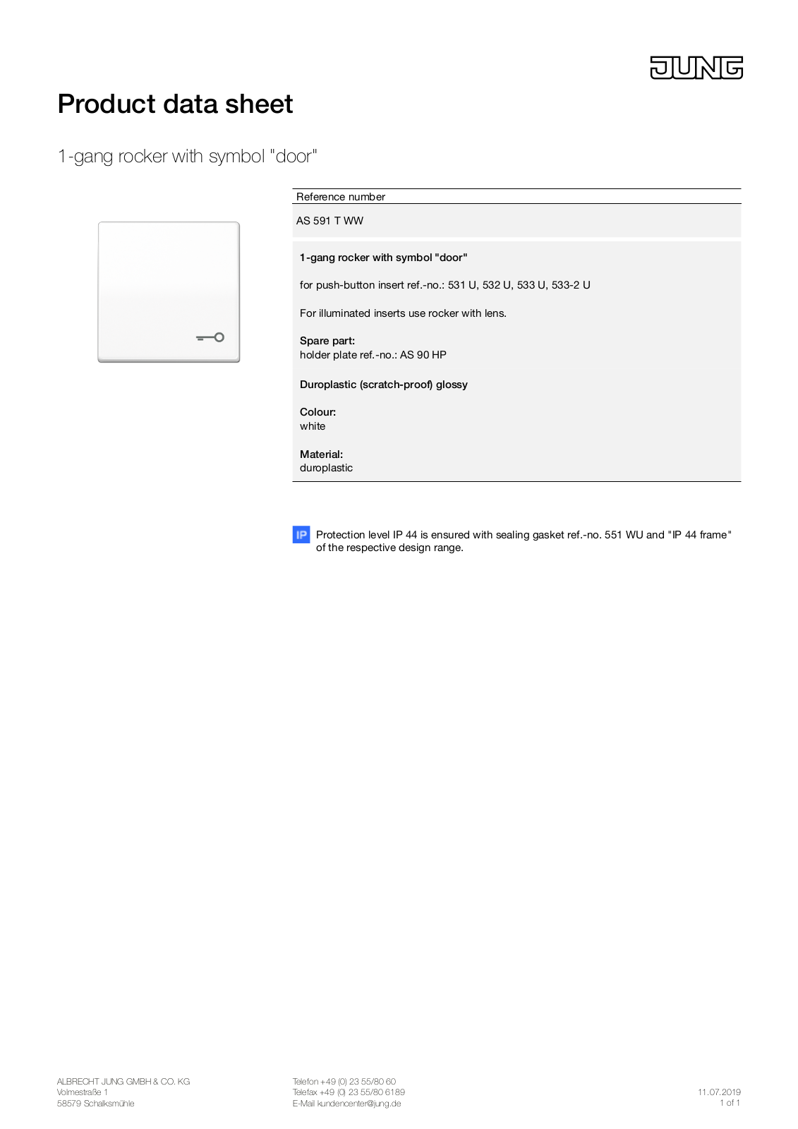 Jung AS 591 T WW User Manual