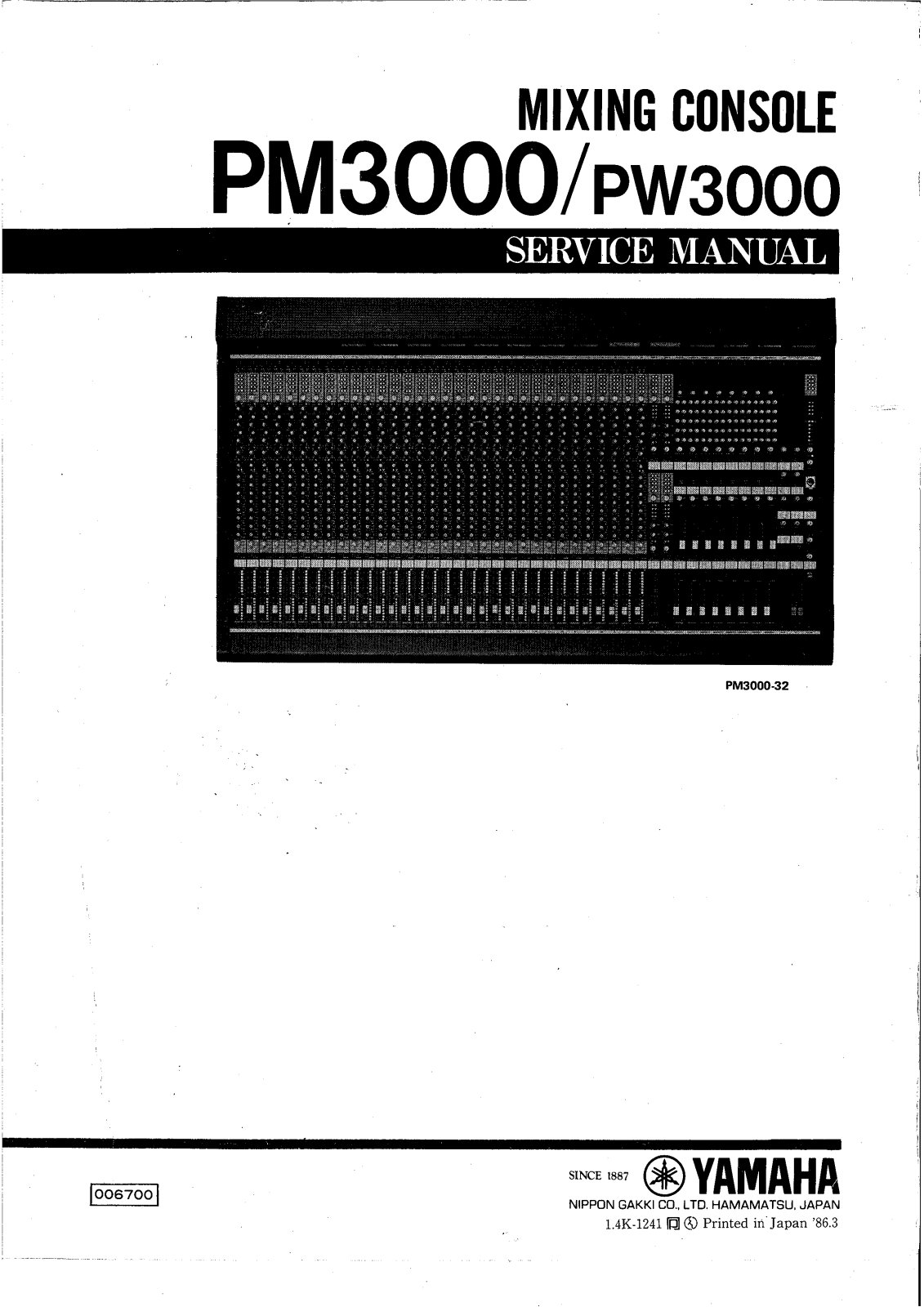 Yamaha PM-3000 Service Manual