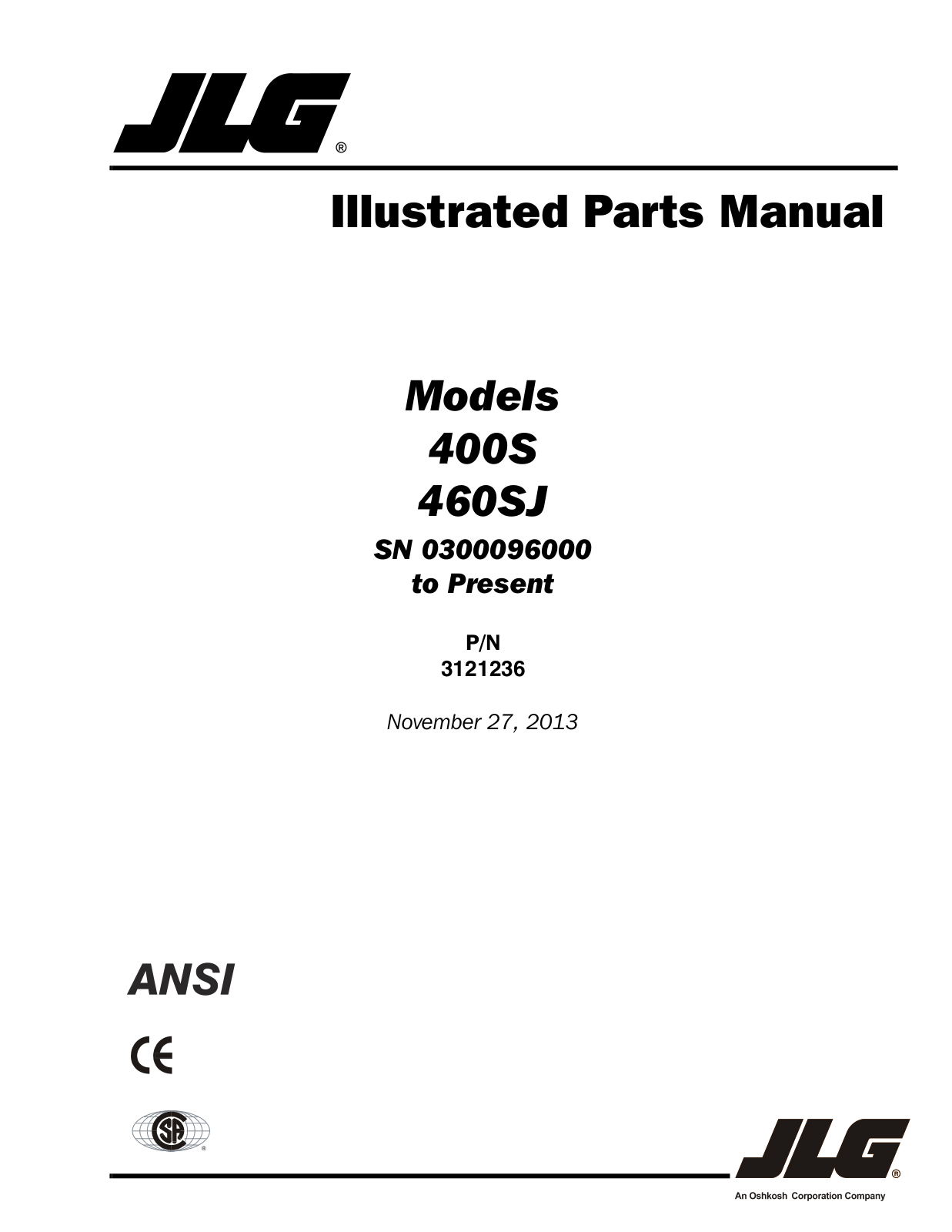 JLG 460SJ Parts Manual